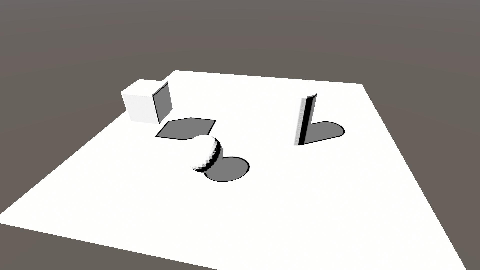First implementation of the shadow outlines.