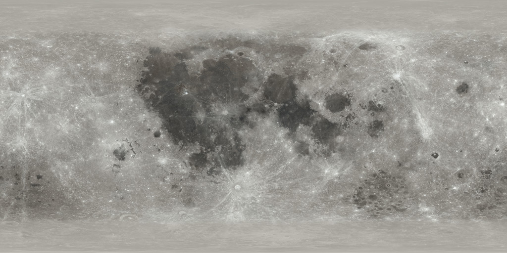 Color map of the moon, made by NASA's Scientific Visualization Studio.