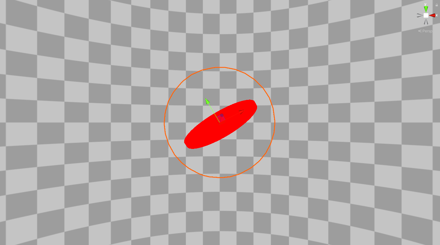 Raytraced disc, of which we can set the inner radius (0) and outer radius (0.75), width (0.2) and direction.